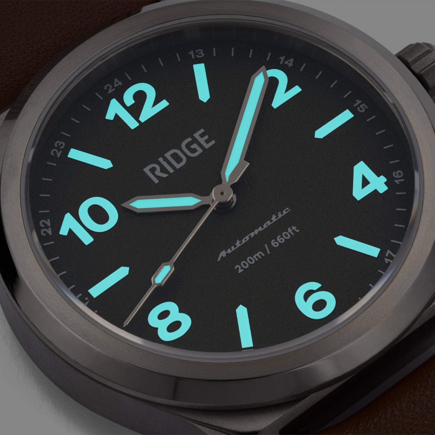 Ridge Titanium Field Watch 40mm - Matte Olive Durable Military Style Watch for Men | Outdoor Adventure, Hiking & Everyday Wear