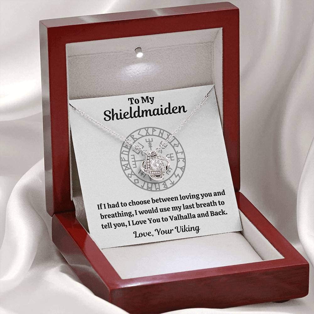 OC9 Viking Shieldmaiden Necklace for Women - Norse Jewelry Pendant with Message Card & Gift Box - Perfect for Birthdays, Anniversaries & Viking Lovers