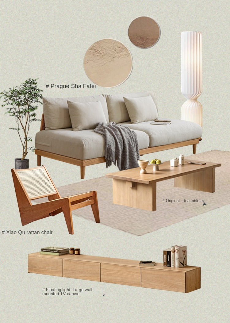 Handcrafted Live Edge Tea Table - Solid Oak & Birch Wood - Rustic Modern Coffee Table for Living Room, Lounge, or Office Decor