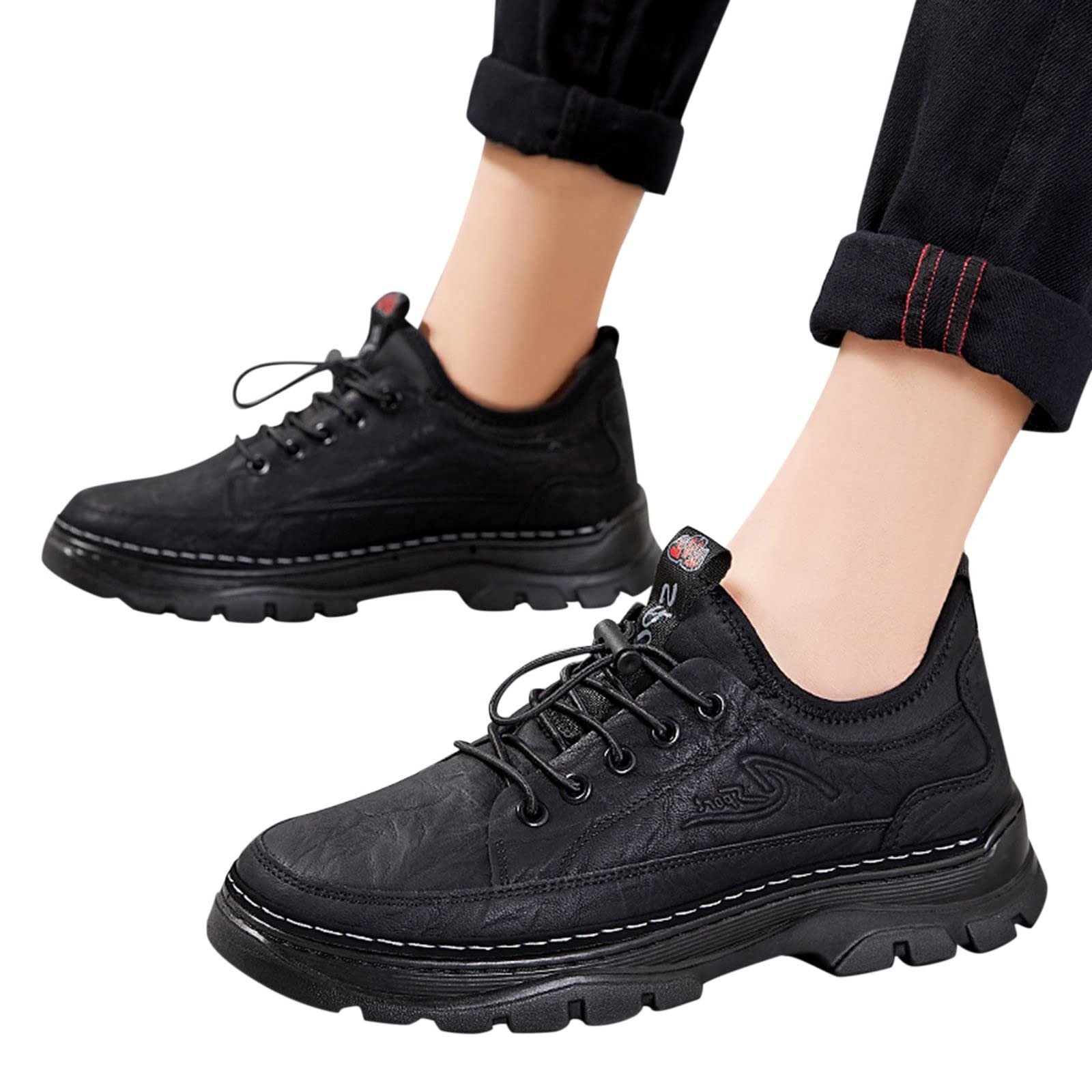 IQYU Men's Sports Shoes - Lightweight Lace-Up Walking Shoes for Gym & Training | Non-Slip Breathable Barefoot Design | Unisex Safety Shoes for Running, Workouts & Outdoor Activities