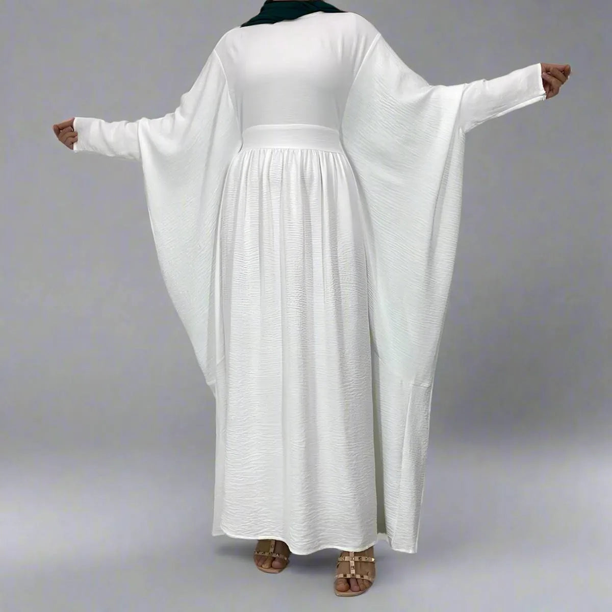 Elegant Pleated Wrinkle-Resistant Abaya Dress #256836 - Perfect for Modest Fashion, Prayer & Special Occasions