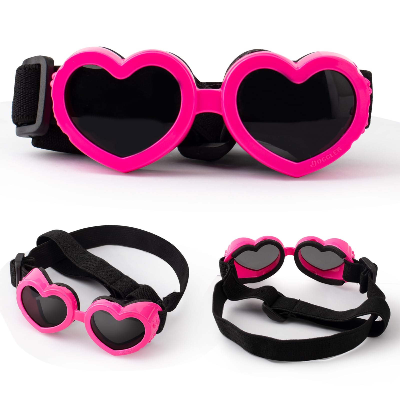 UV Protection Dog Sunglasses for Small Breeds - Anti-Fog, Windproof & Dustproof Pet Goggles - Adjustable Puppy Sunglasses for Motorcycle Riding, Driving, Snow Sports & Outdoor Adventures (Black)
