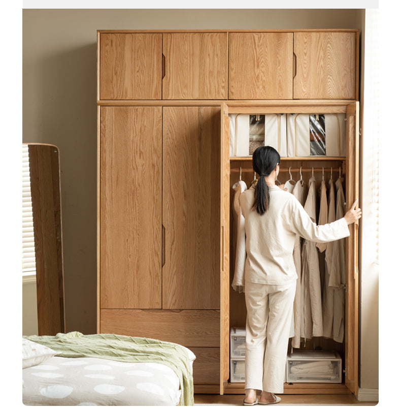Solid Oak Wood Wardrobe - Spacious Storage for Bedroom, Closet & Home Organization | Durable & Stylish Furniture for Modern Living Spaces