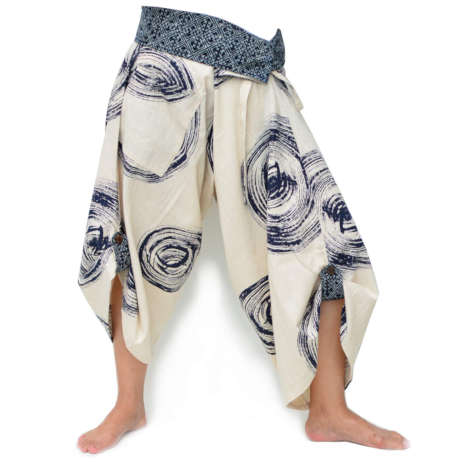 Yoga Ninja Harem Samurai Pants for Women & Men - Japanese Style Wrap Trousers One Size - Perfect for Martial Arts, Yoga, and Cosplay