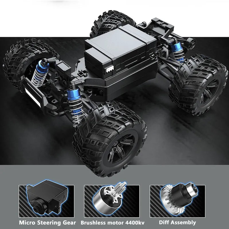 MJX Hyper Go 20208 1/20 Scale 4WD RC Car with 1806 Brushless Motor - 39km/h High Speed Remote Control Vehicle for Off-Road Racing and Backyard Driving
