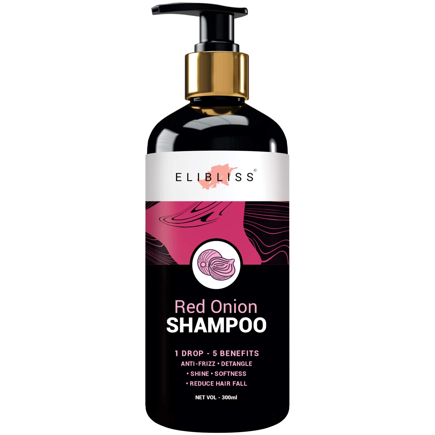 ELIBLISS Red Onion Shampoo, Conditioner & Hair Oil Set (300ml + 300ml + 200ml) - Natural Hair Growth Treatment for Thinning Hair, Damaged Hair & Scalp Care - Perfect for Daily Hair Care Routine & Salon-Quality Results at Home