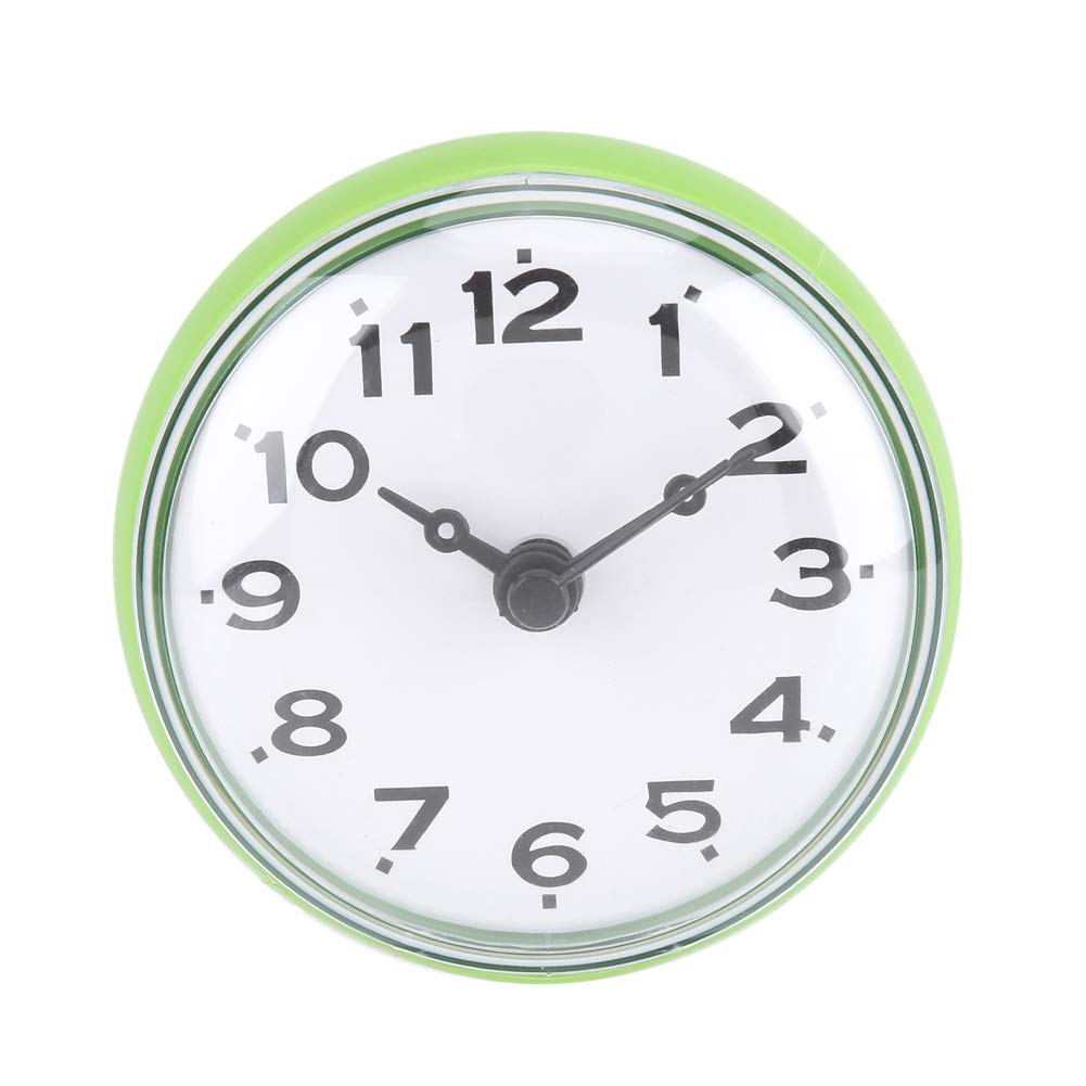 Waterproof Suction Wall Clock for Bathroom - Valentine's Gift for Kids & Friends (Green) - Perfect for Shower & Home Decor