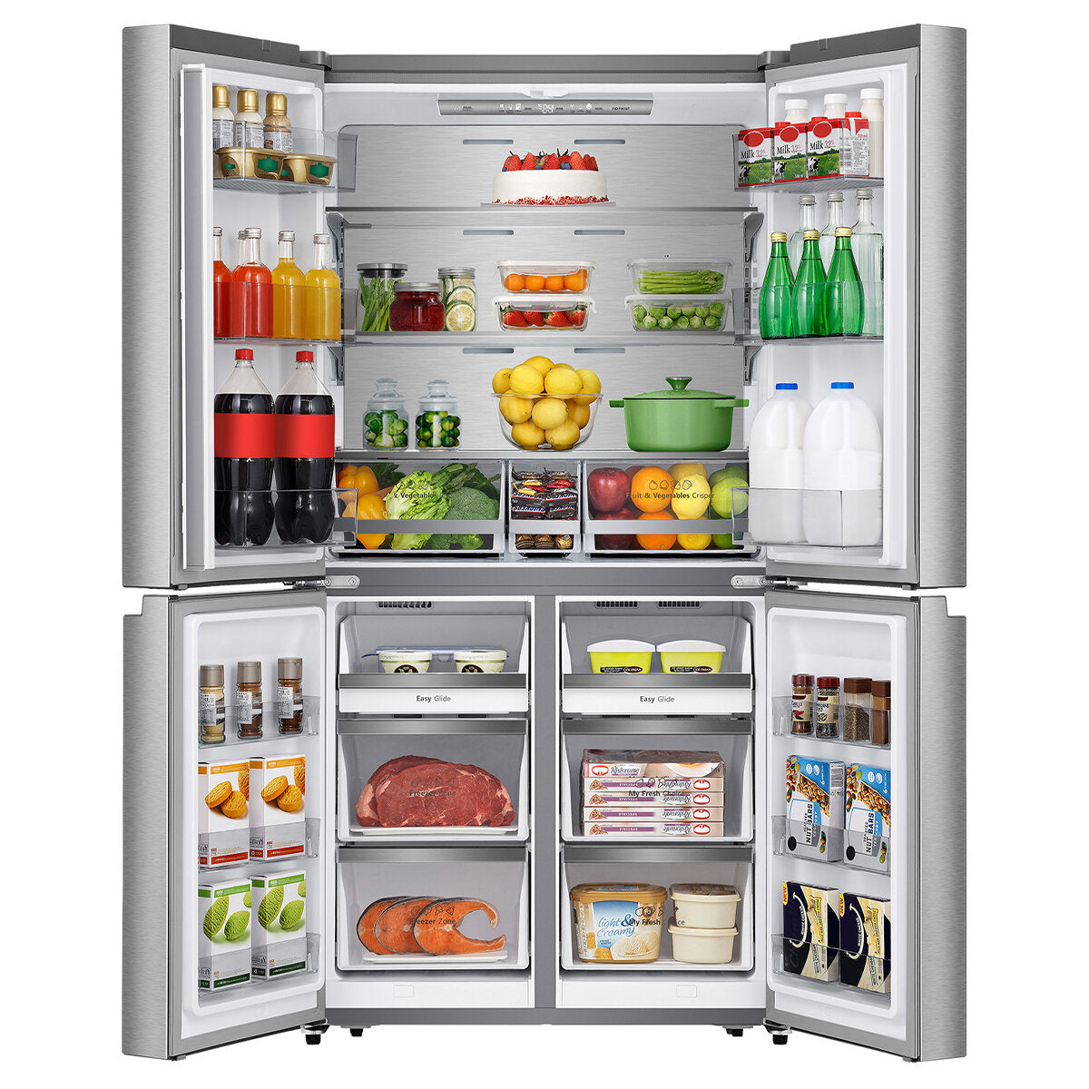 Hisense 609L French Door Refrigerator - Stainless Steel HRCD610TS - Large Capacity Smart Fridge for Modern Kitchen & Family Use
