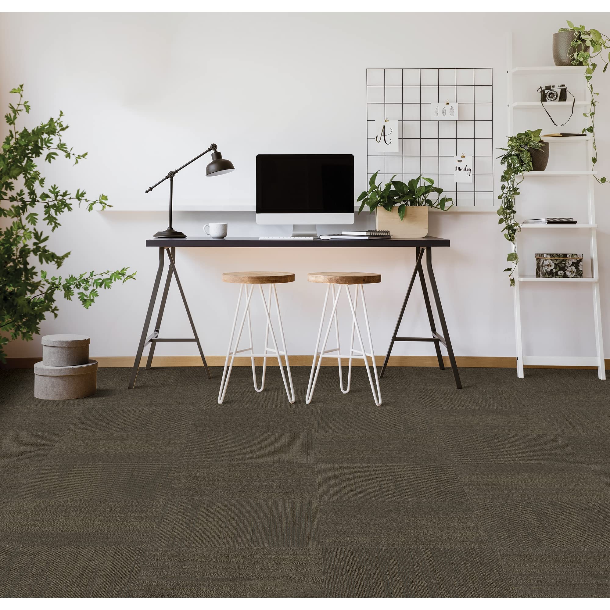 Mohawk Elite 24x24 Inch Berber Loop Pile Carpet Tiles - 0.1