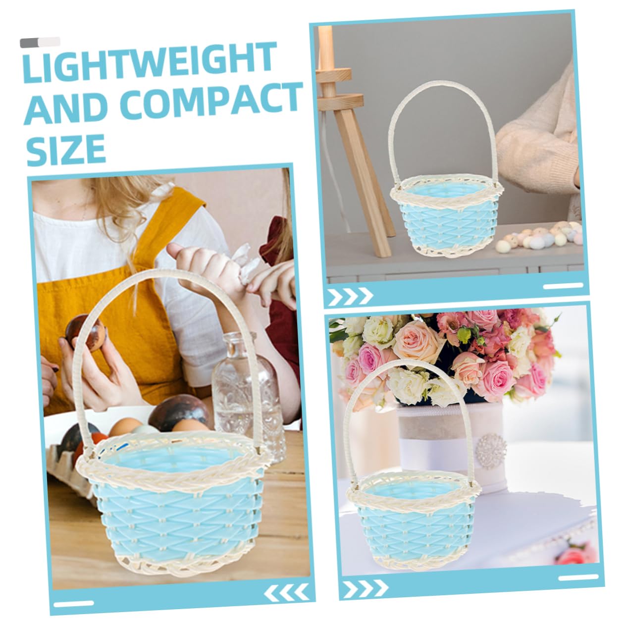 CATIEBYE 6-Piece Small Plastic PP Shopping Baskets - Mini Storage Baskets for Wedding Decor, Home Organization & Gift Packaging