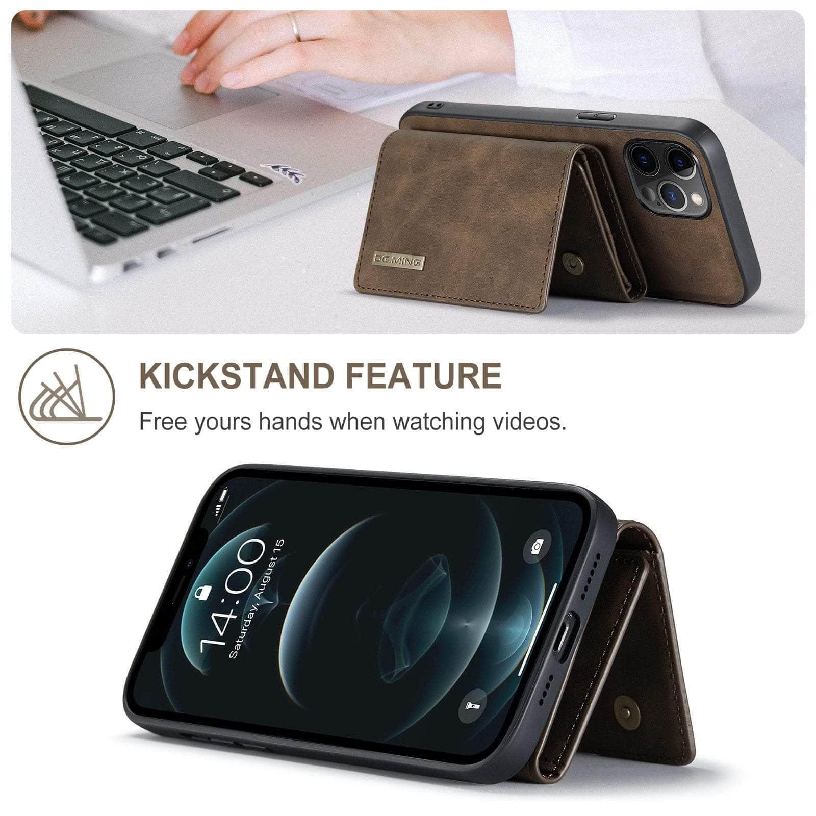 Premium Magnetic Detachable Leather Case for iPhone 13 - Slim Protective Cover with Strong Magnets for Easy Attachment - Perfect for Work, Travel & Everyday Use
