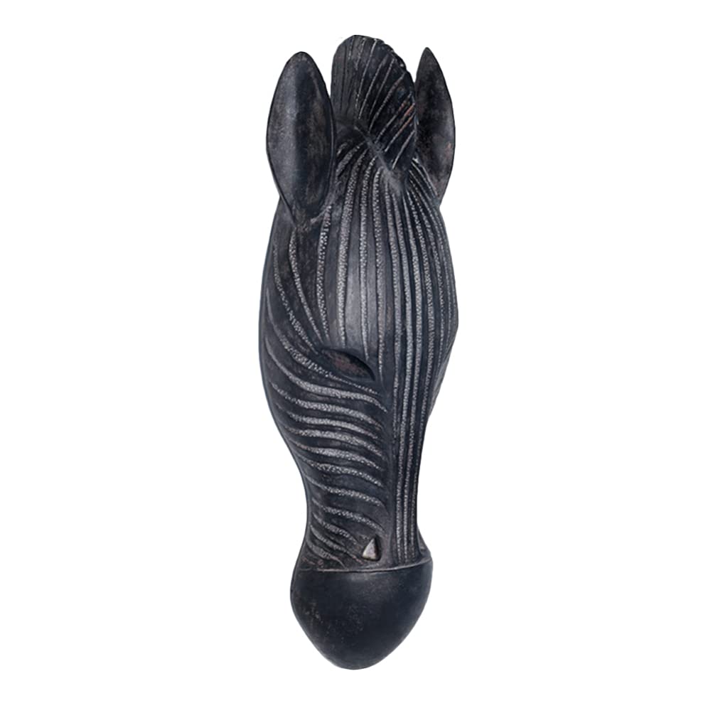 Angoily Zebra Horse Head Wall Sculpture - Handcrafted Metal Wall Mount Zebra Statue & Horse Bust Decor for Indoor, Outdoor, Patio, Bedroom, Living Room - Perfect for Western, Safari, or Equestrian Theme Decor