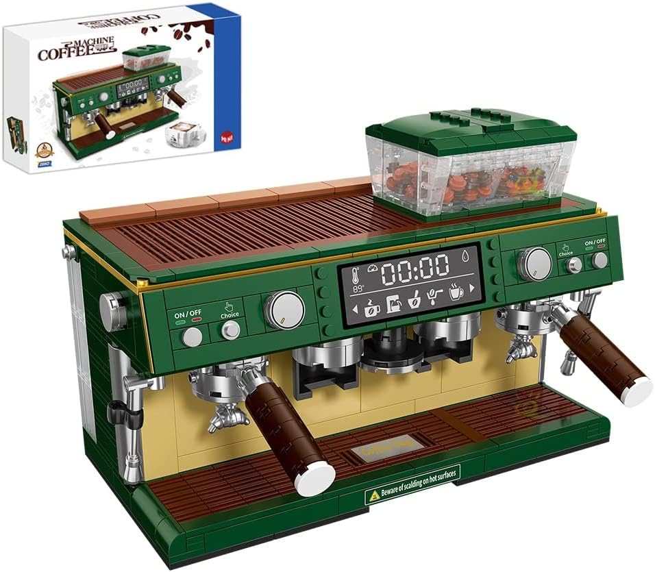 Mini Coffee Machine Building Blocks Kit - Creative Model Construction Set with Collectible Mini Bricks, Perfect Gift for Kids & Adults - Great for STEM Learning, Office Decor & Coffee Lover Collections
