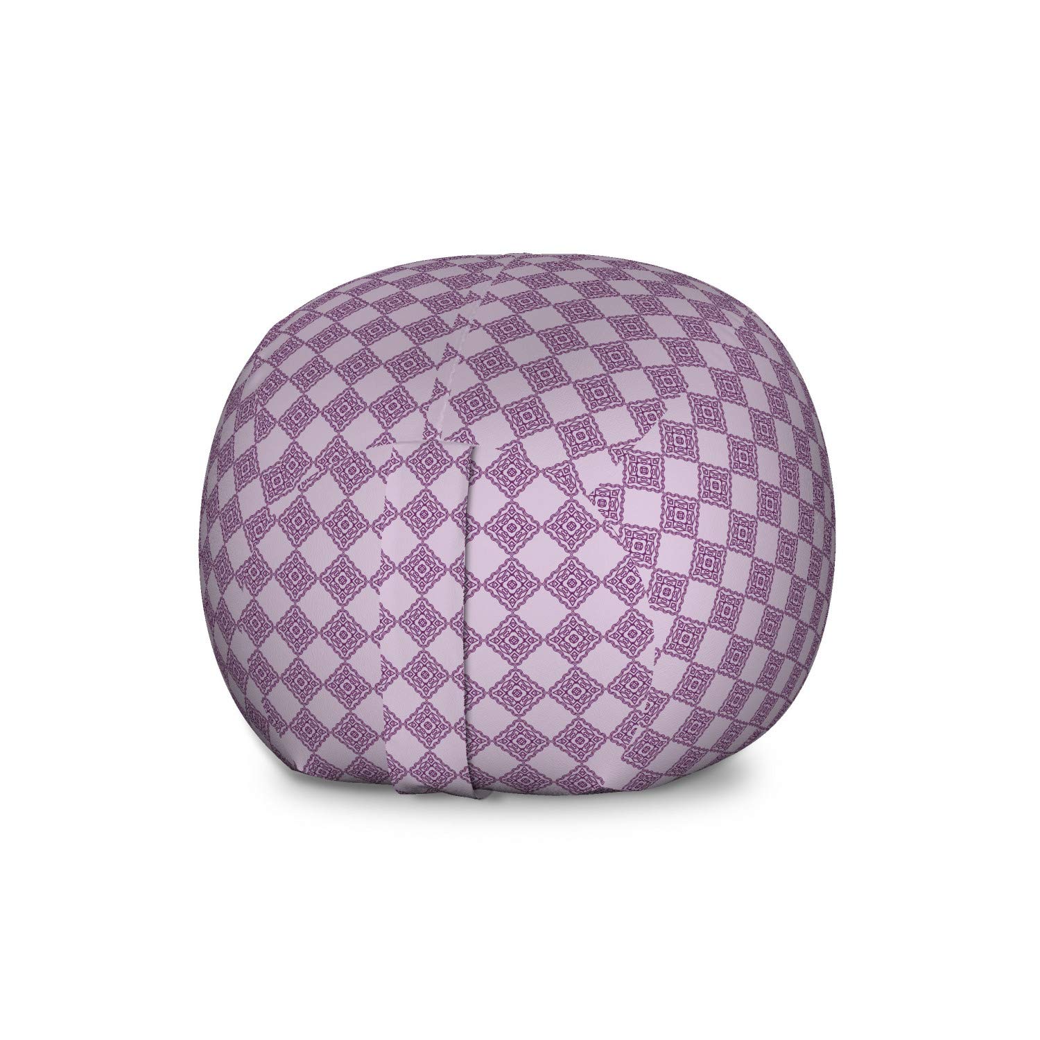 Ambesonne Abstract Storage Toy Bag Chair - Large Washable Organizer with Monotone Rhombus Pattern in Lilac & Purple | Perfect for Kids' Room, Playroom & Stuffed Animal Storage