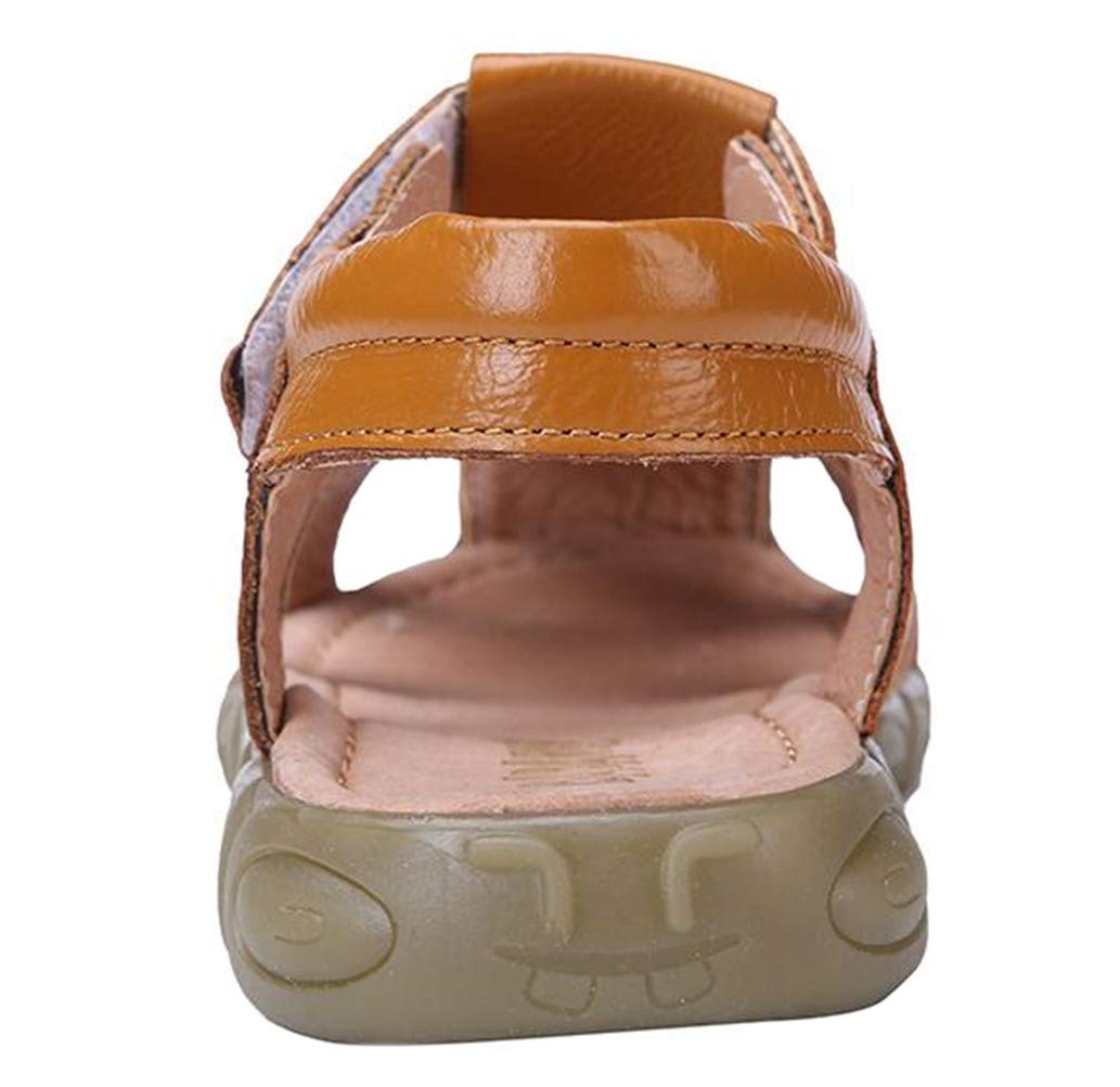 DADAWEN Kids Leather Closed Toe Sport Sandals for Boys & Girls - Breathable Outdoor Play Shoes for Toddler, Little Kid & Big Kid | Perfect for Beach, Park & Summer Adventures