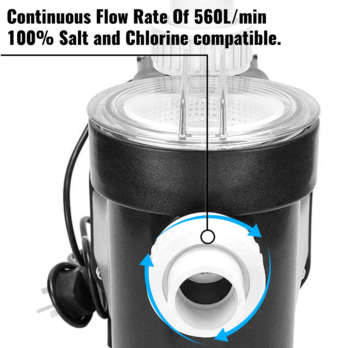 iMeshbean 2.5HP Swimming Pool Pump - 1850W High Performance Motor with Strainer Basket for Inground & Above Ground Pools - Perfect for Water Circulation, Filtration & Pool Maintenance