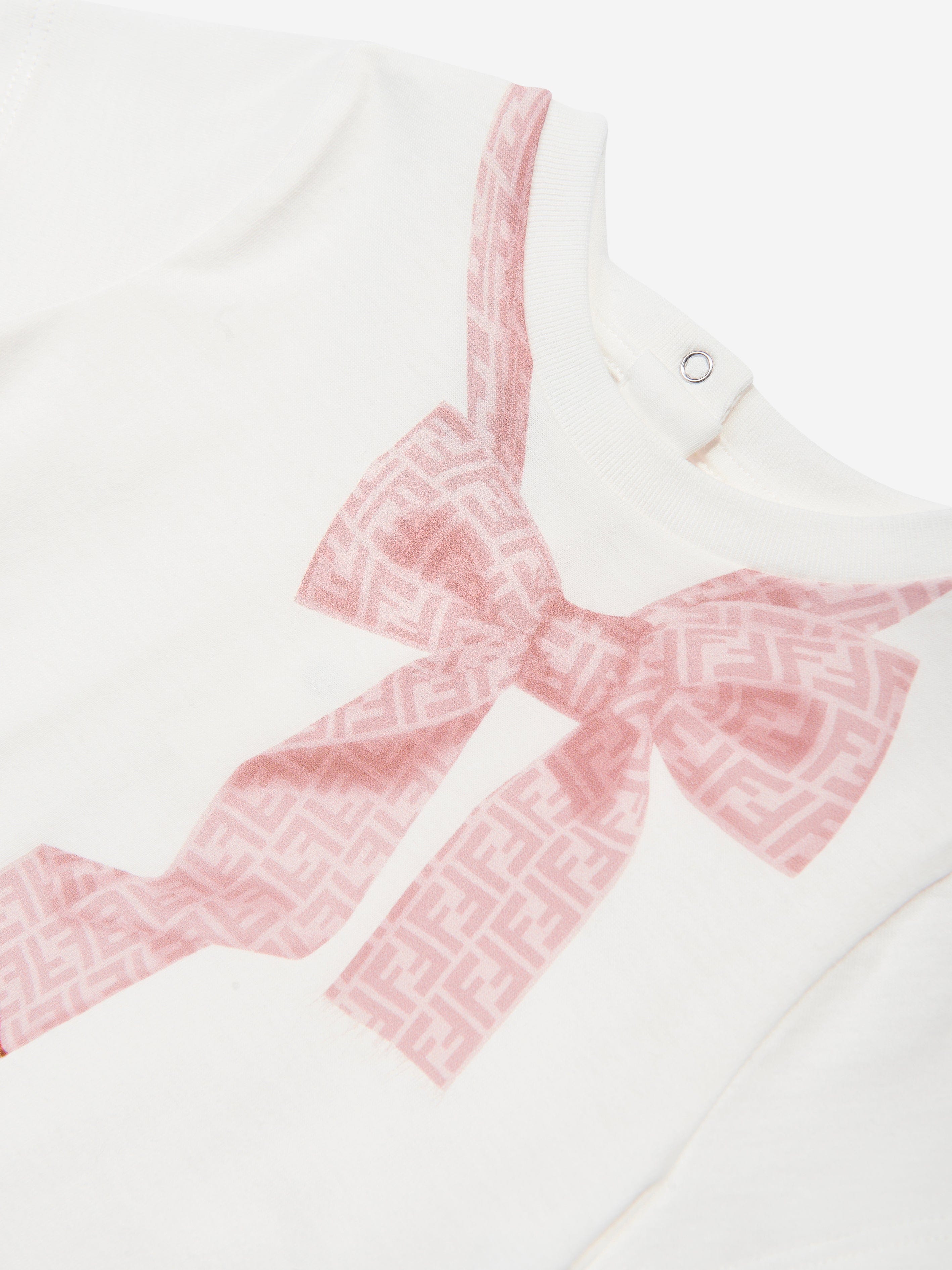 Baby Girls' White Trompe l'oeil Bow Print T-Shirt - Cute Casual Top for Playdates & Family Photos
