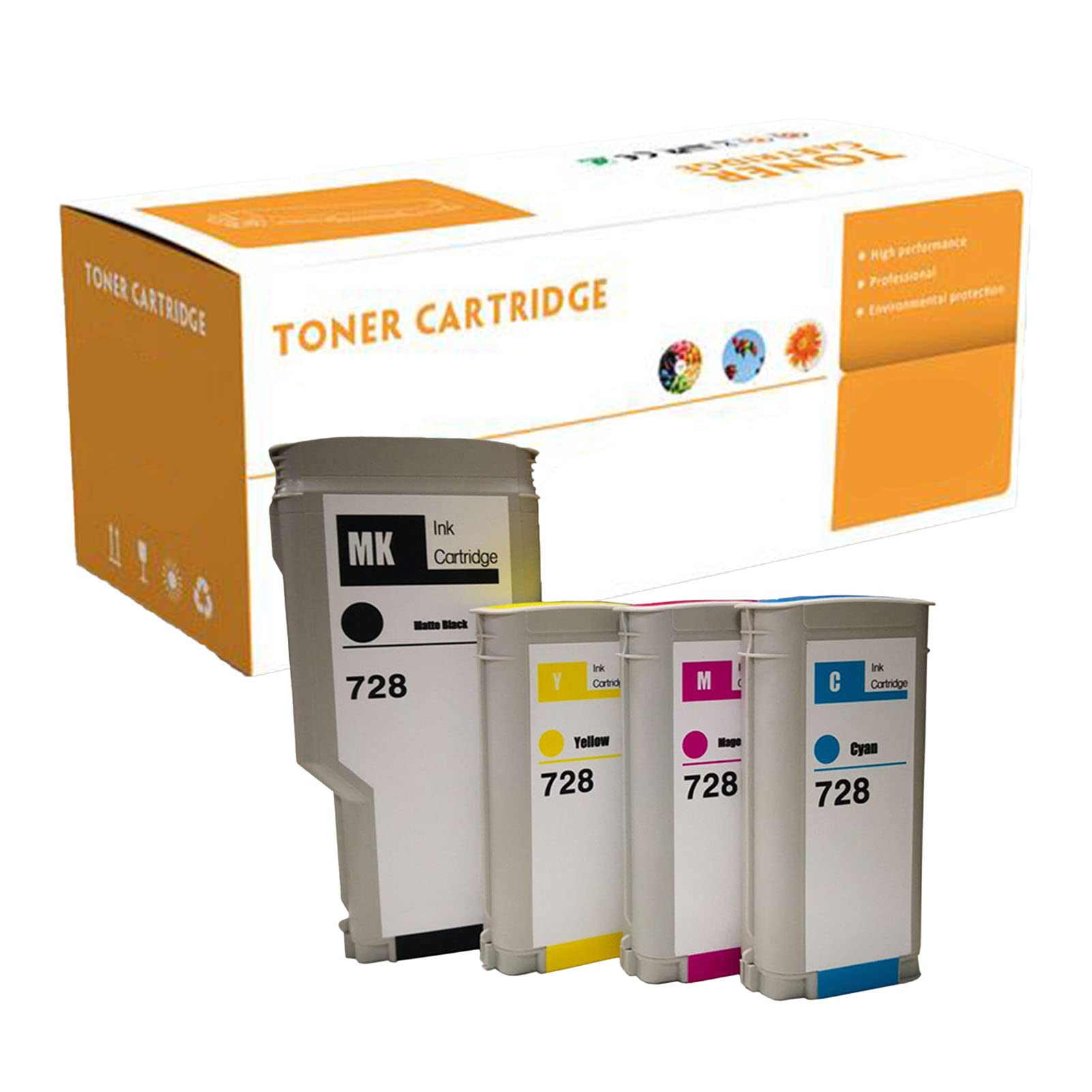 ZLORE 728 Compatible Ink Cartridge Replacement for HP T830 & T730 Printers - High Yield Black & Color Ink Set - Perfect for School, Office & Home Printing Needs