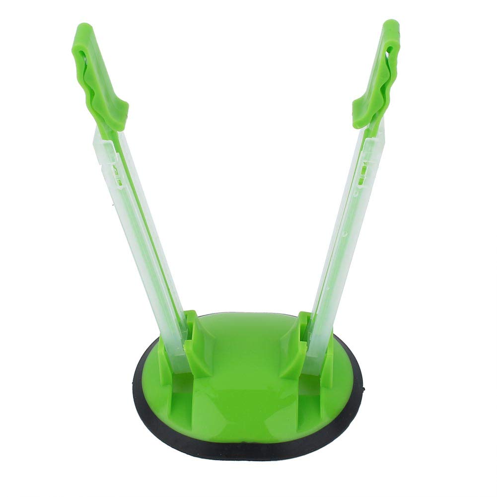 Adjustable Hands-Free Baggy Rack Clip - Kitchen Food Storage Bag Opener Holder with Non-Slip Rubber Base (Green) | Perfect for Meal Prep, Snack Storage & Pantry Organization