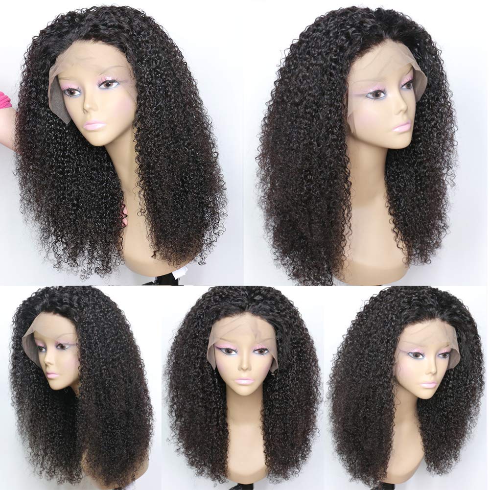 Short Afro Kinky Curly Full Lace Wigs Human Hair with Baby Hair for Black Women 4B 4C Deep Curly Glueless Lace Wig Brazilian Remy Hair - Perfect for Daily Wear, Cosplay & Special Occasions