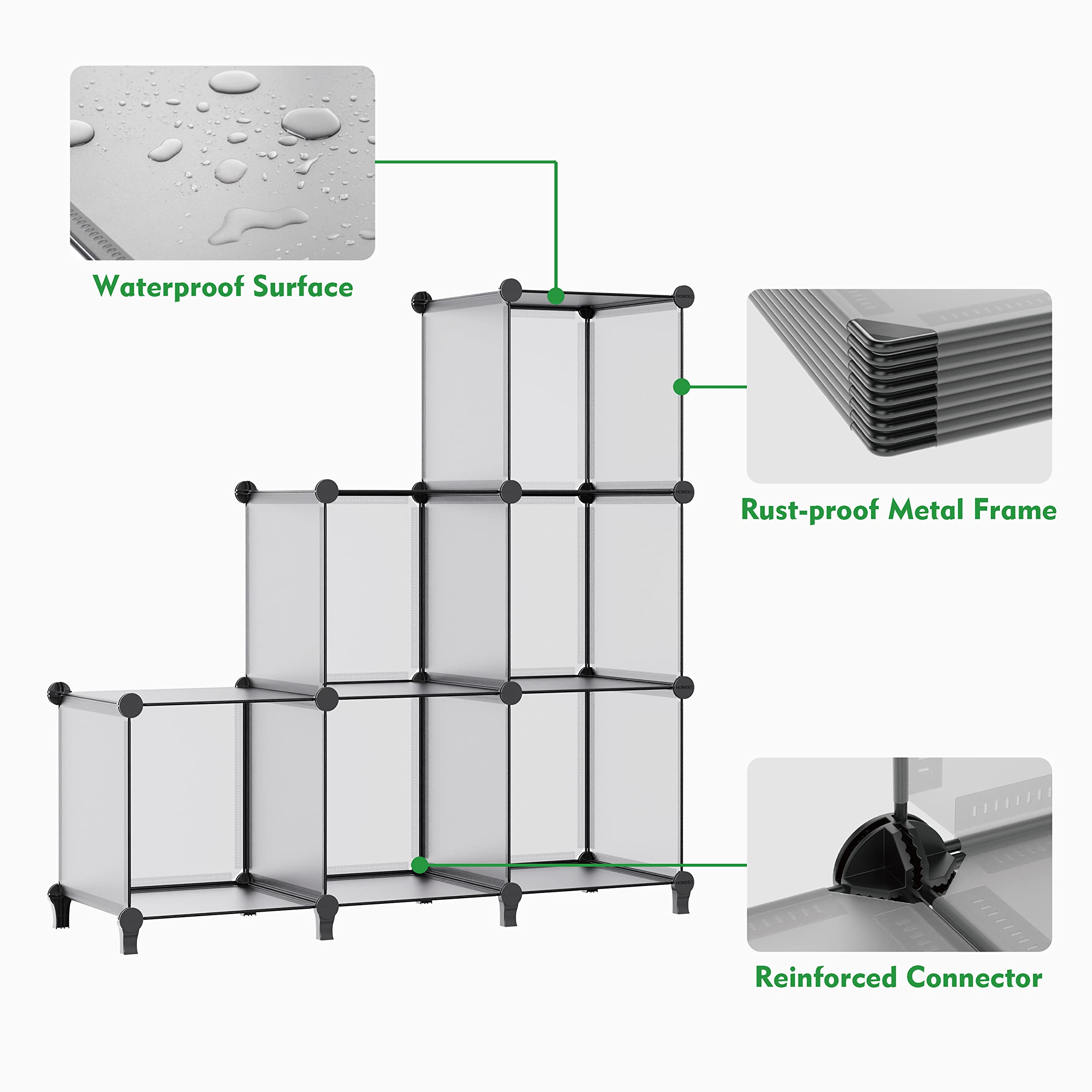 HOMIDEC 16-Cube Bookshelf - 47.2x11.8x47.2 Inch Cube Storage Organizer with Adjustable Shelves for Kids Books, Toys & Home Decor - Perfect for Bedroom, Living Room, Office & Study Room Organization