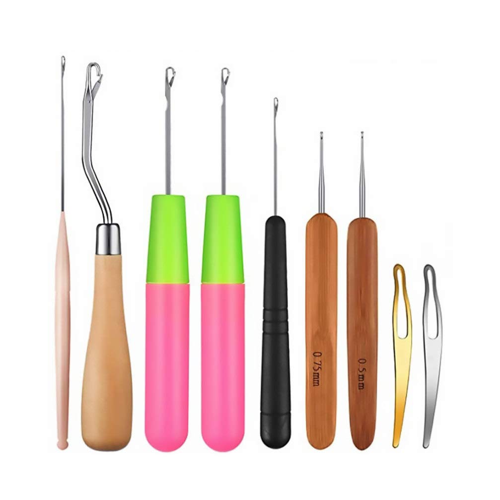 EXCEART 9PCS Dreadlock Tool Set - Professional Crochet Needles & Hair Locking Hooks for Braiding, Locs Maintenance & DIY Crafts | Perfect for Salon Stylists & Natural Hair Care