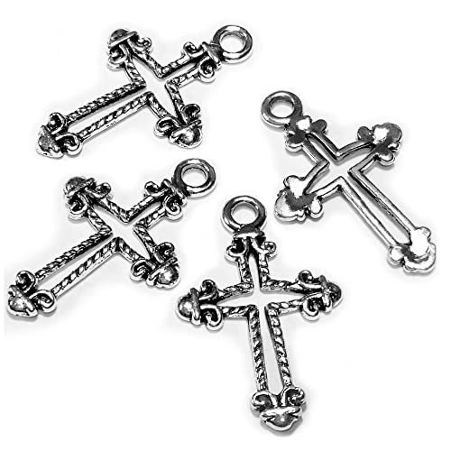 96pcs silver hollow cross