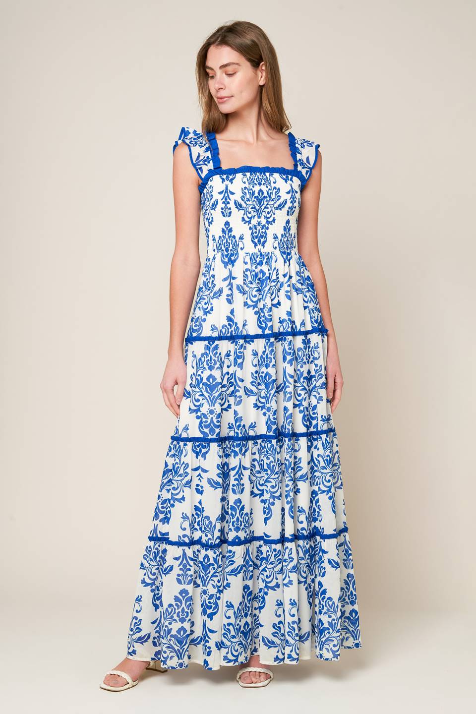 Elegant Floral Woven Maxi Dress for Women - Perfect for Summer Beach Vacations & Boho Weddings