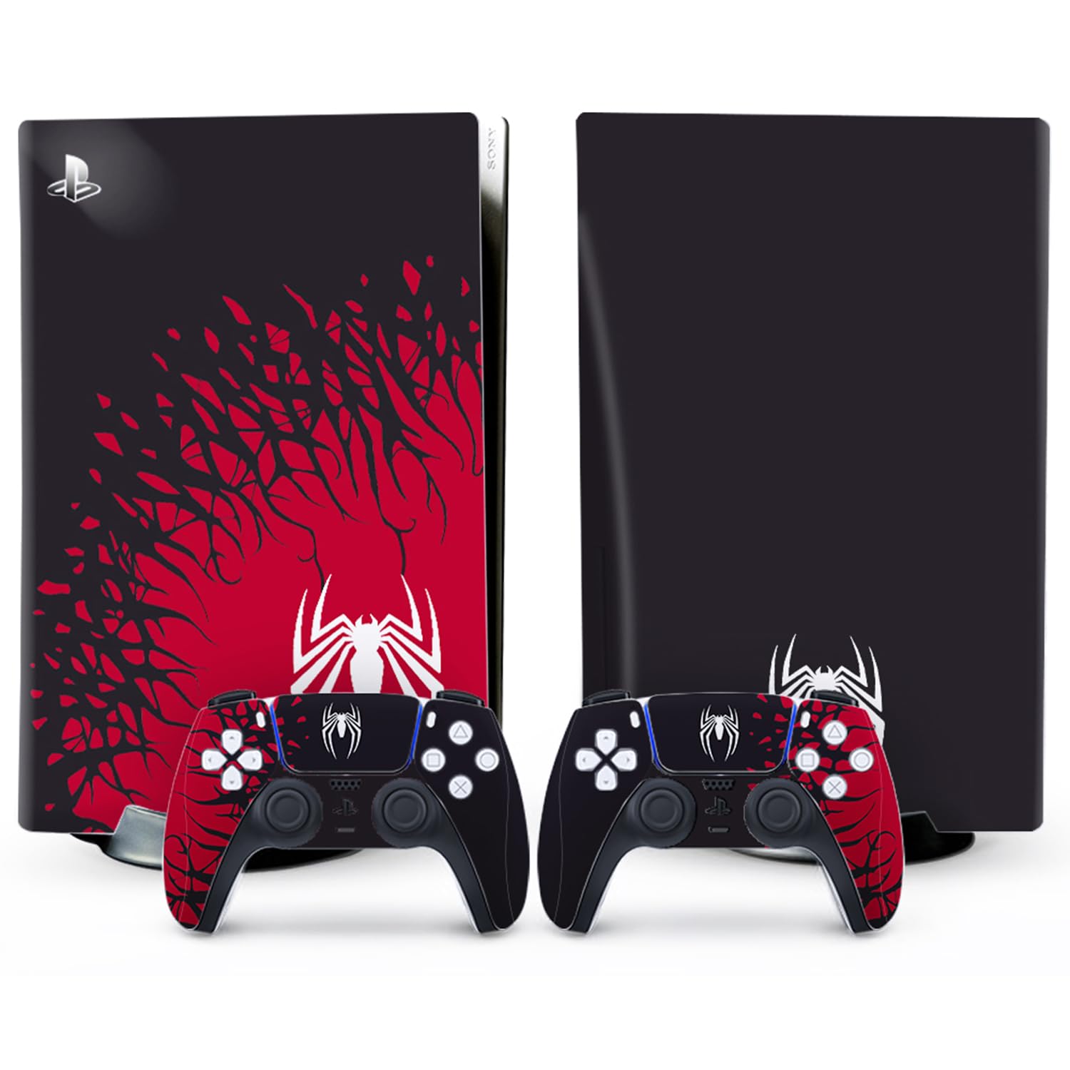 Premium Greshare Skins for PlayStation 5 PS5 Disc Edition - Spider Design Protective Vinyl Decal Stickers | Perfect for Gaming Setup, Home Decor & Gift Giving