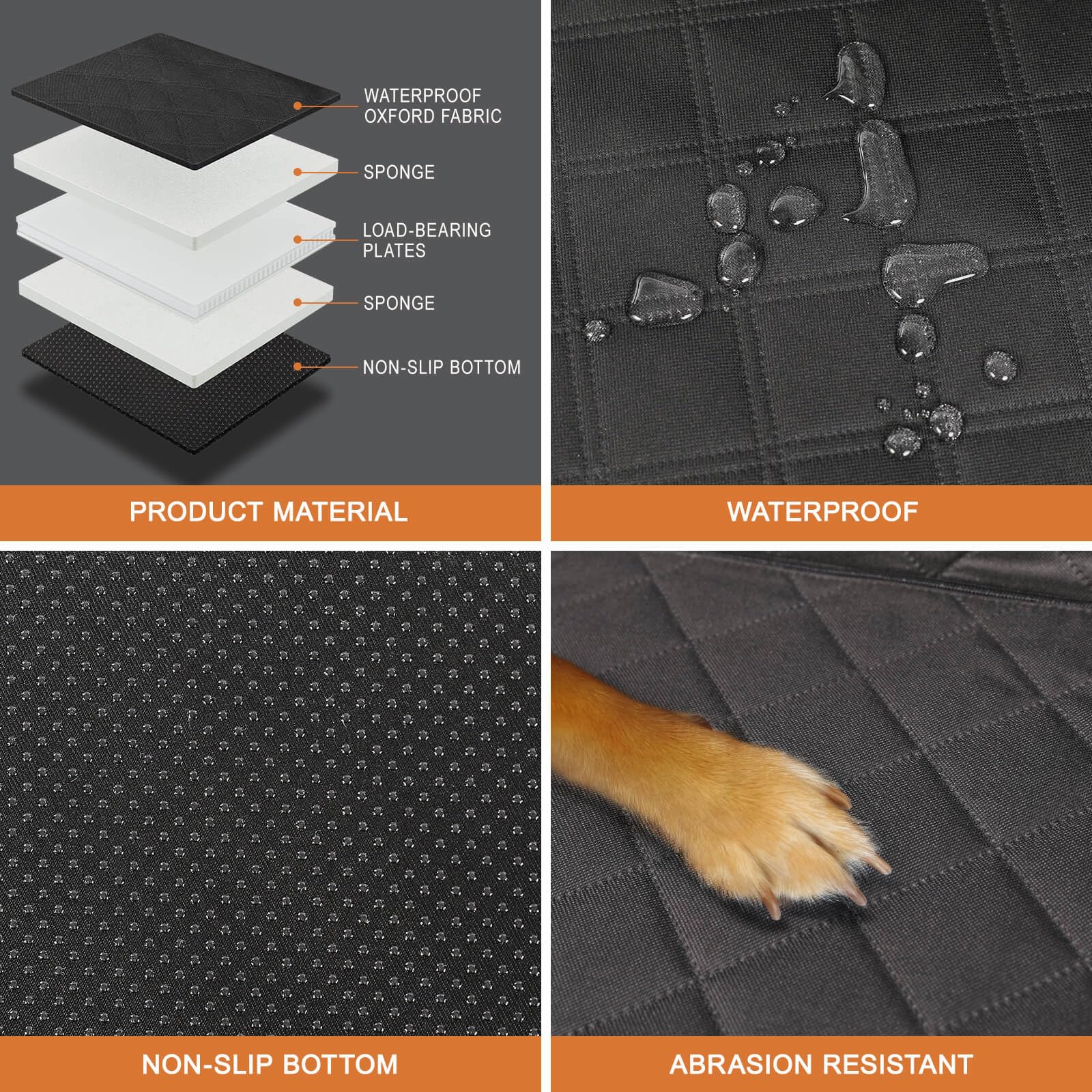 Pet Car Seat Extender for Trucks & SUVs - Washable, Waterproof Dog Back Seat Cover with Hard Bottom for F150, Silverado ZR2, RAM 1500, Toyota Tundra - Perfect for Road Trips & Outdoor Adventures with Your Large Dog