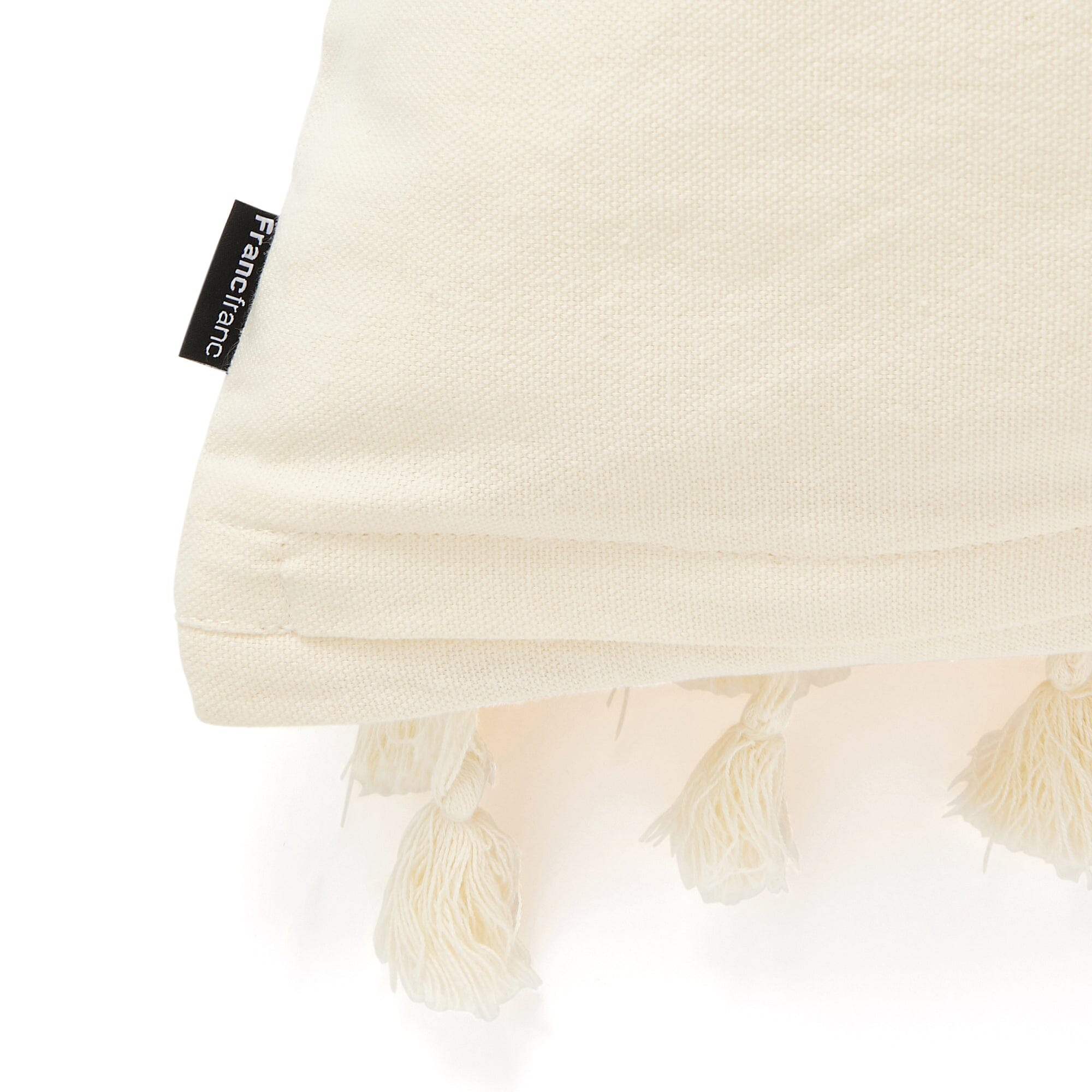 Bohemian Fringe Tassel Cushion Cover 18x18 Inches - Soft Cotton Decorative Pillow Case for Sofa, Bed, Chair - White Home Decor for Living Room, Bedroom, Nursery