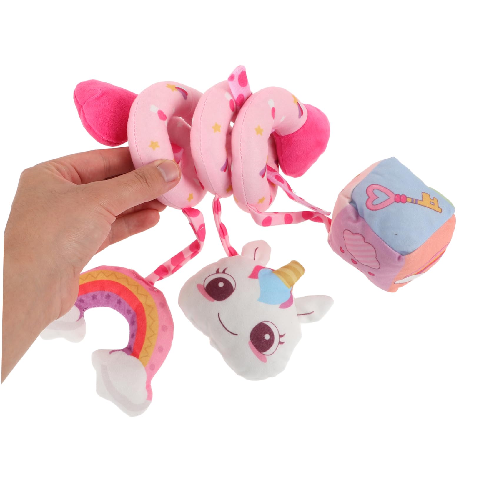 Totority Crib Bell Pram Toys - Soft Pink Sponge Stroller & Car Seat Hanging Activity Toy for Babies | Perfect for Stroller Entertainment, Infant Development & Nursery Decor