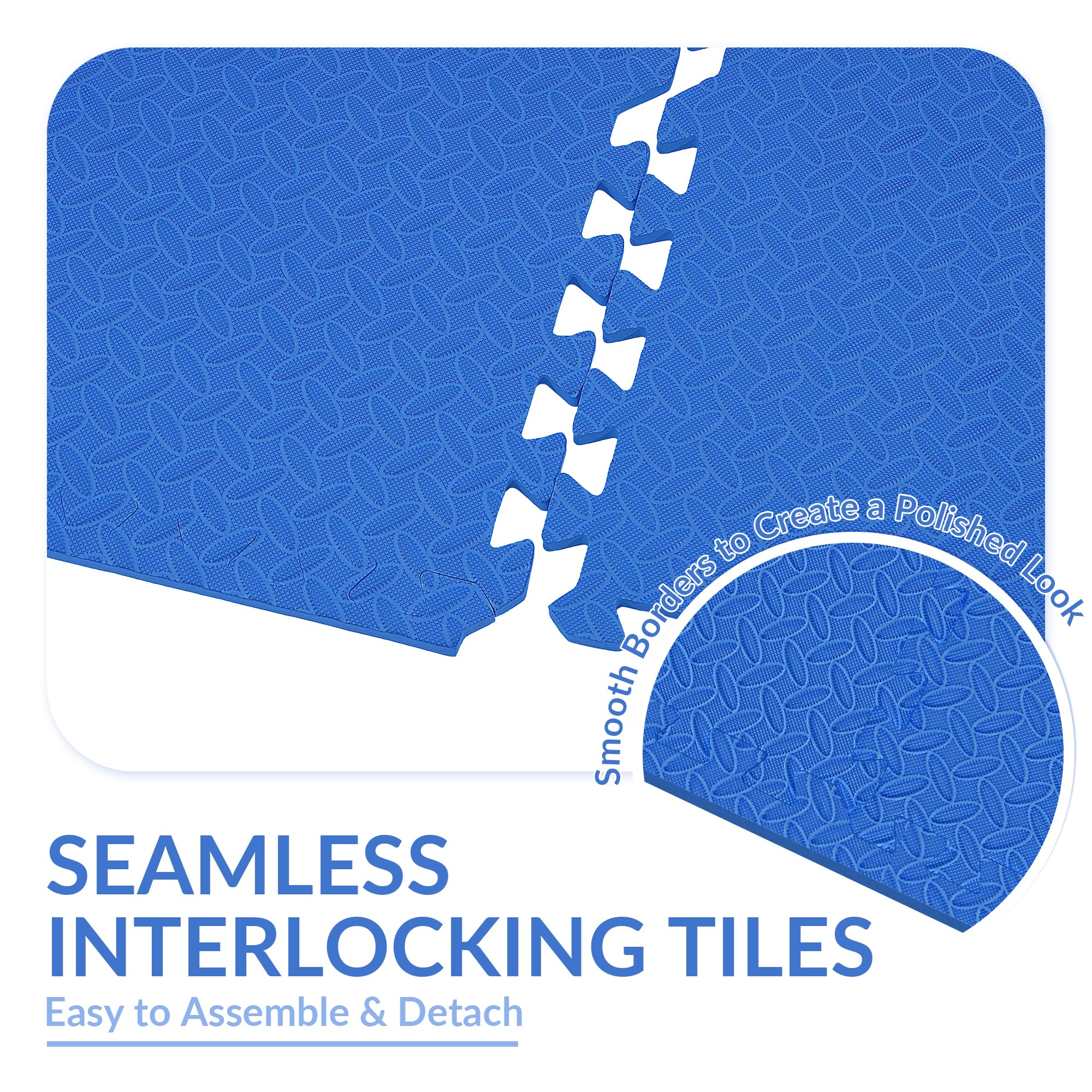 Signature Fitness EVA Foam Interlocking Puzzle Exercise Mat - Non-Slip Flooring for MMA, Yoga, Gymnastics & Home Gym - Multiple Sizes - Perfect for Workouts, Playrooms & Garage Gyms