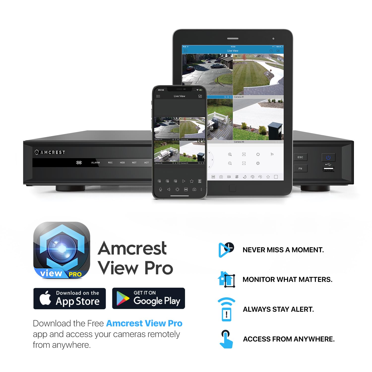 Amcrest 4K NV4232-EI 32CH AI NVR Security System with Facial & Vehicle Recognition - Supports 32 x 4K IP Cameras & 2 x 16TB HDD (HDD Not Included) - Ideal for Home & Business Surveillance