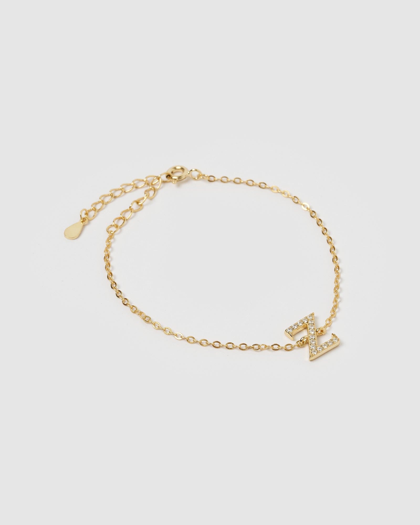 Izoa Crystal Letter Z Bracelet for Women - Gold Plated Initial Charm Jewelry Gift for Birthday, Anniversary & Everyday Wear