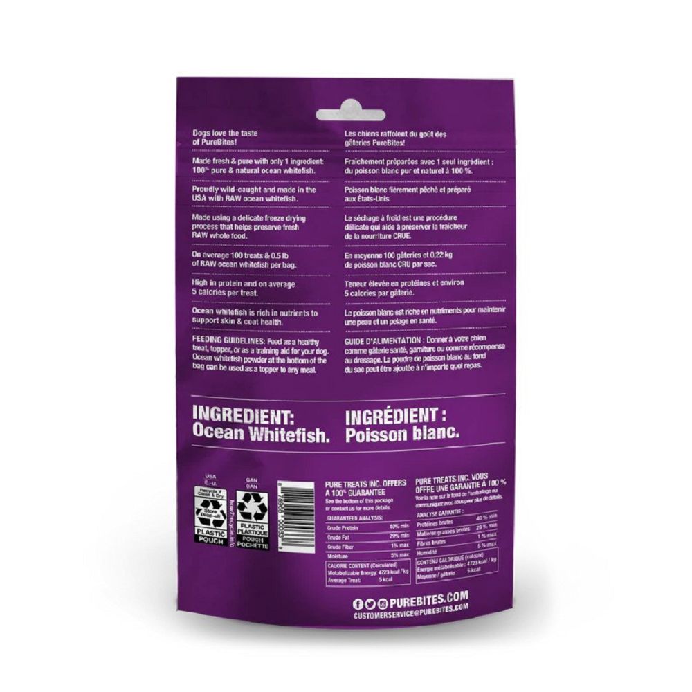 Premium Freeze-Dried Ocean Whitefish Dog Treats - All-Natural, High-Protein Snacks for Training & Rewards - Perfect for Small & Large Breeds