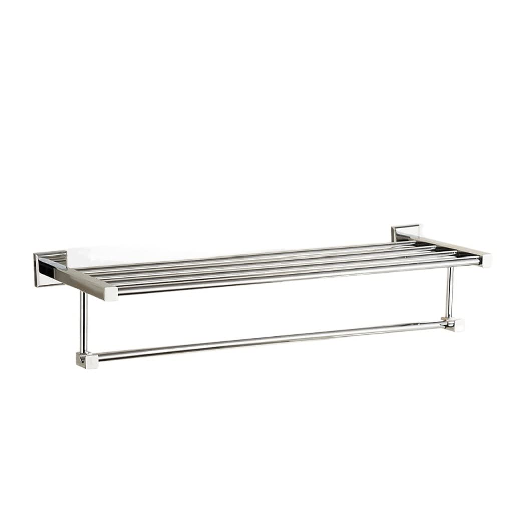 Aluminum Bathroom Shelves & Towel Rack - 65.5Cm Wall Mounted Storage Organizer with Hooks for Hotel & Home Bathroom Space Saving Solution - Perfect for Towels, Toiletries & Bath Accessories Organization