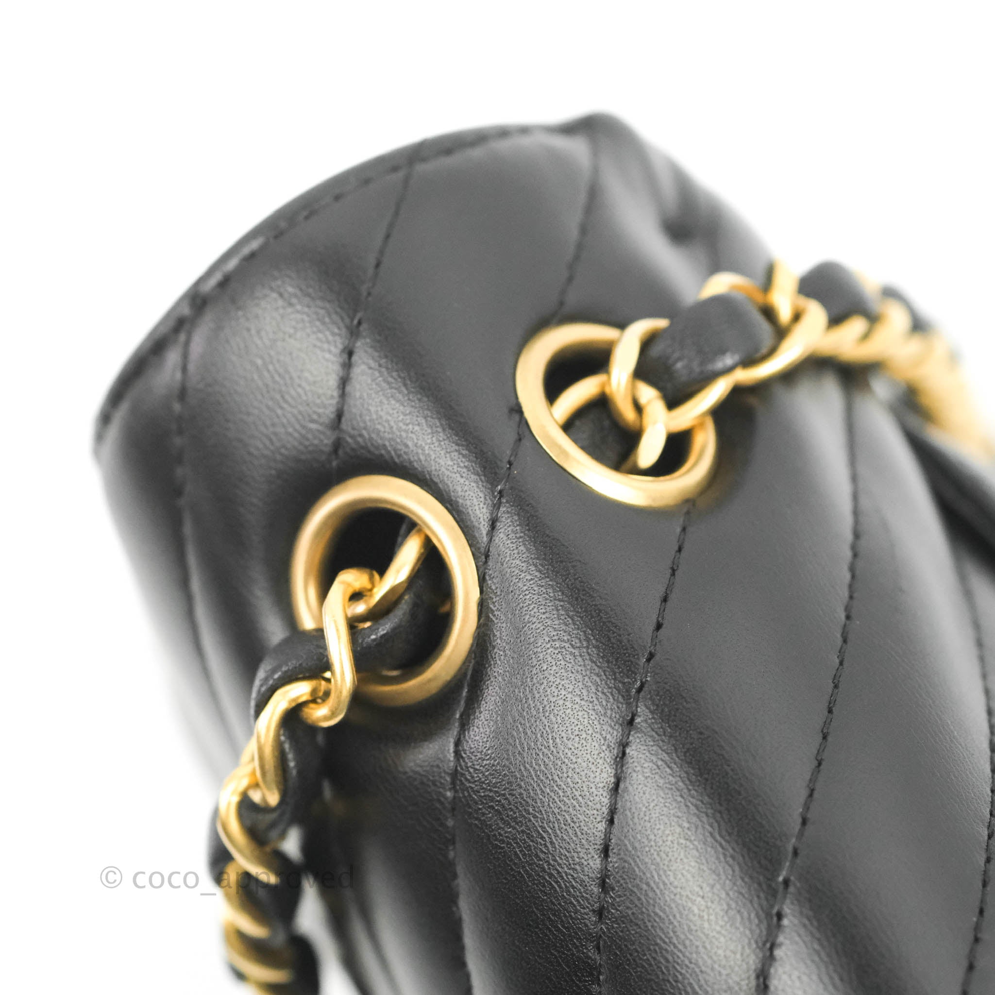 Chanel Classic Chevron Small Medium Double Flap Bag Black Lambskin Leather with Gold Hardware - Luxury Crossbody Purse for Women, Perfect for Date Night & Special Occasions
