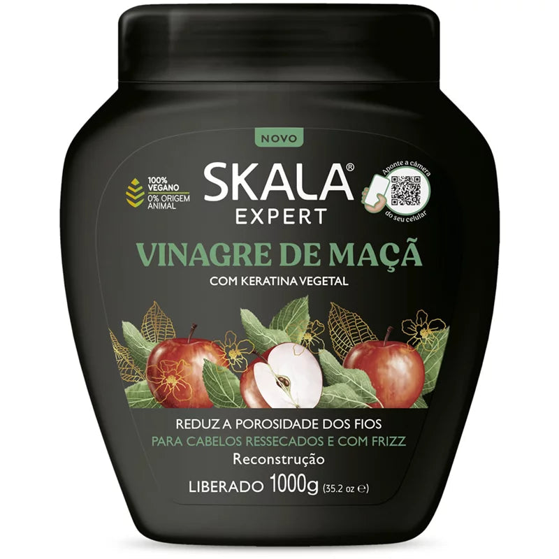 Apple Cider Vinegar Hair Treatment Cream by Skala - Deep Conditioning for Dry, Damaged Hair | Salon-Quality Hair Repair for Frizz Control & Shine Enhancement (Perfect for Post-Color & Heat Styling Recovery)