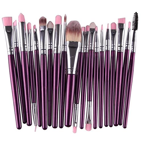 20-Piece Premium Makeup Brush Set - Soft Wool Eyeliner, Eyeshadow, Blending Brushes for Foundation, Powder & Lip Makeup | Professional Cosmetic Brush Kit for Makeup Artists & Beginners | Perfect for Daily Use, Travel & Professional Makeup Application