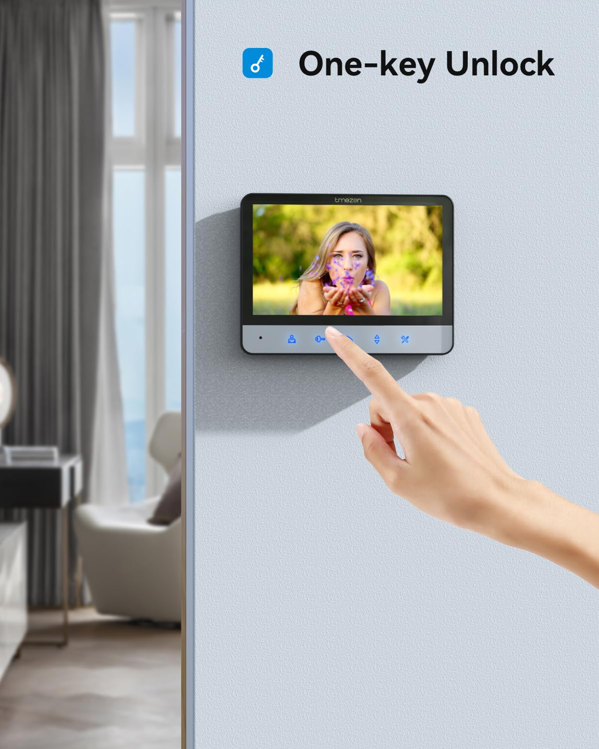 TMEZON 7-Inch Wired Video Intercom System with HD Camera & Monitor - Doorbell Phone Kit Supports Remote Unlock, 24/7 Monitoring & 2-Way Audio for Villa, Home, Office & Apartment Security | Ideal for Gated Communities, Smart Homes & Multi-Unit Buildings