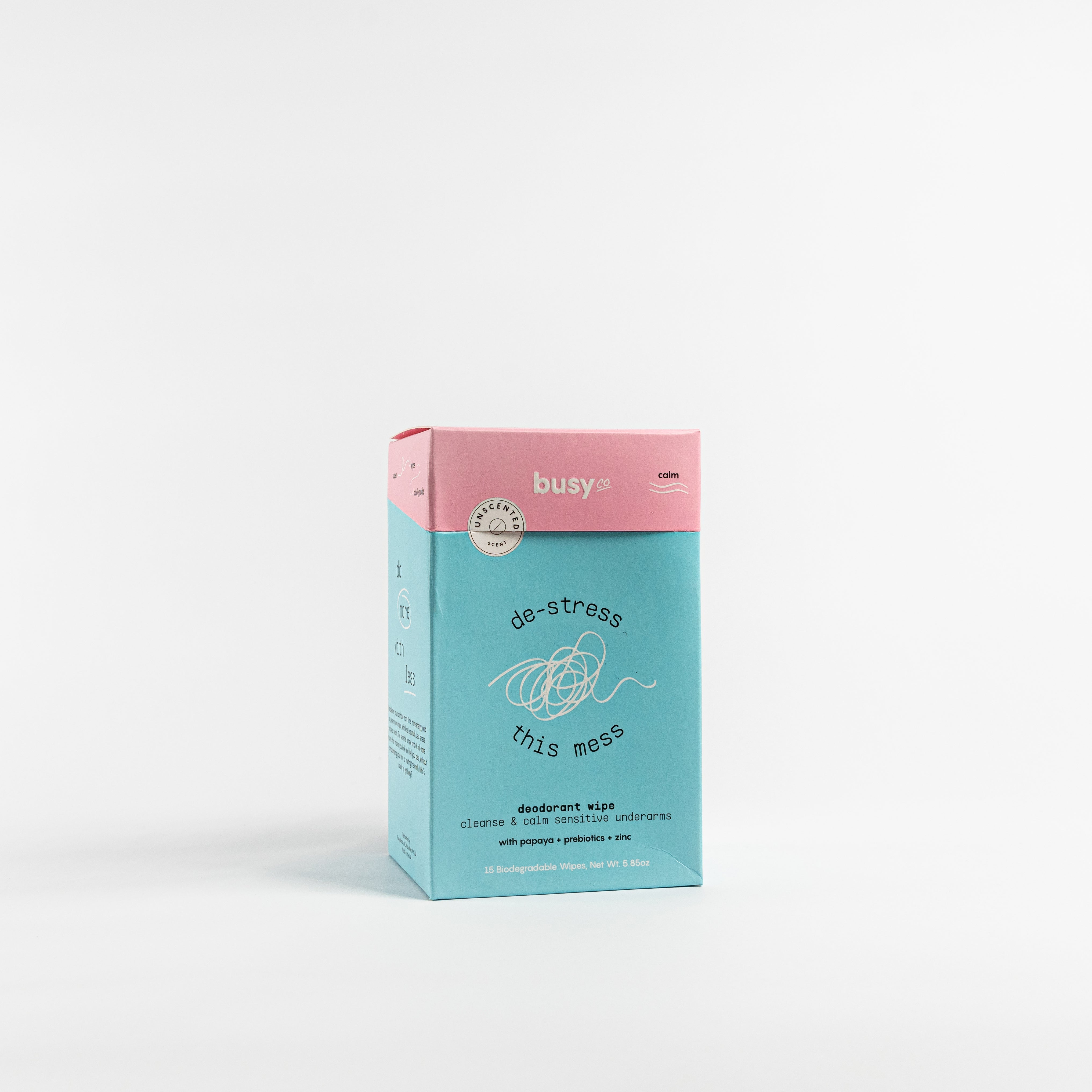 Busy Co. Natural Deodorant Wipes for Men & Women - 15 Count Pack, Fresh Scent, Aluminum-Free, On-The-Go Body Odor Control - Perfect for Travel, Gym, Camping & Outdoor Activities