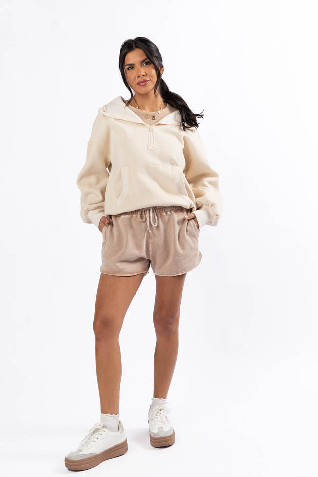 Play Maker Dark Taupe Lounge Shorts for Men - Soft Comfortable Relaxing Sleepwear & Home Pajama Shorts - Perfect for Lounging, Yoga, Travel & Vacation