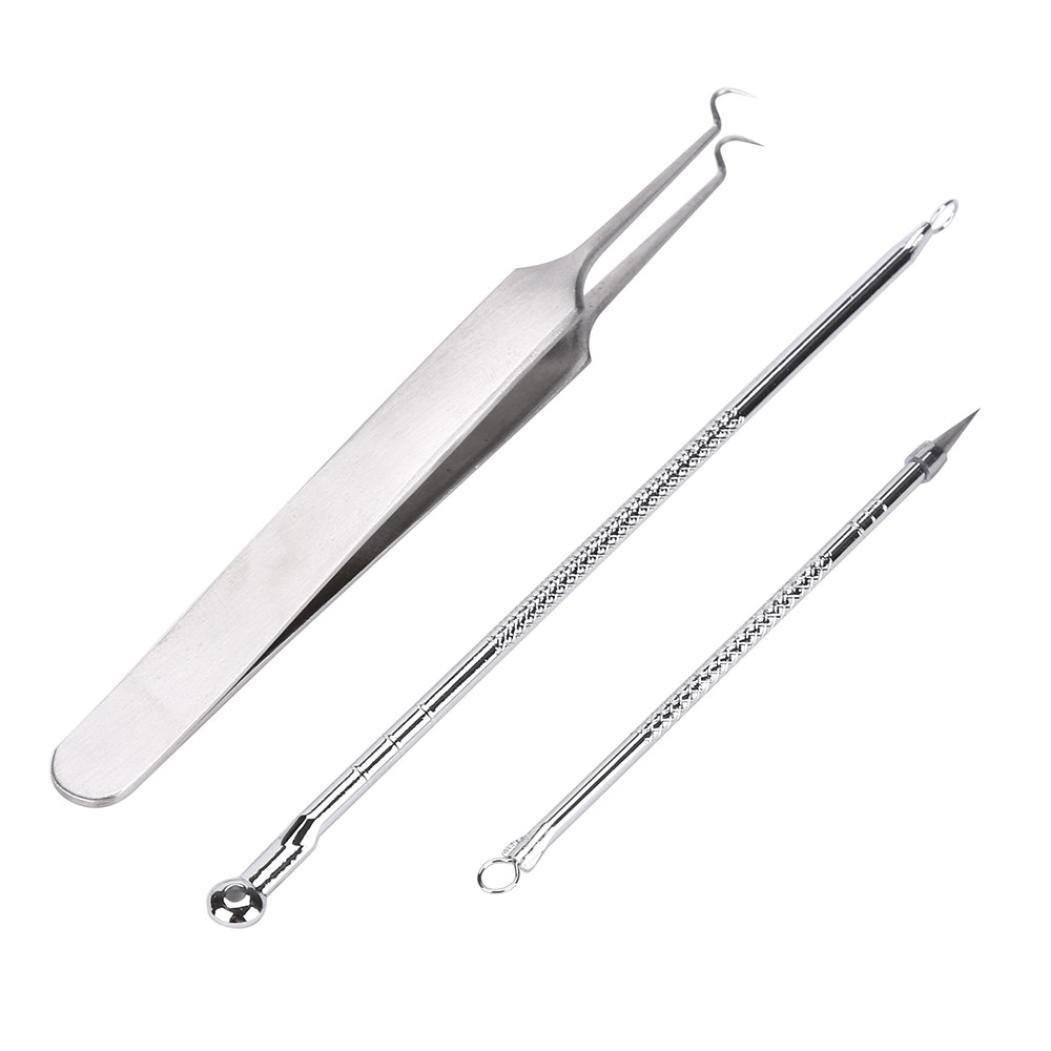 Beauté Secrets Acne Extractor Kit - Professional Blackhead Tweezers & Pimple Popper Tool Set for Ingrown Hair & Facial Impurities Removal - Perfect for Home Skincare & Spa Treatments