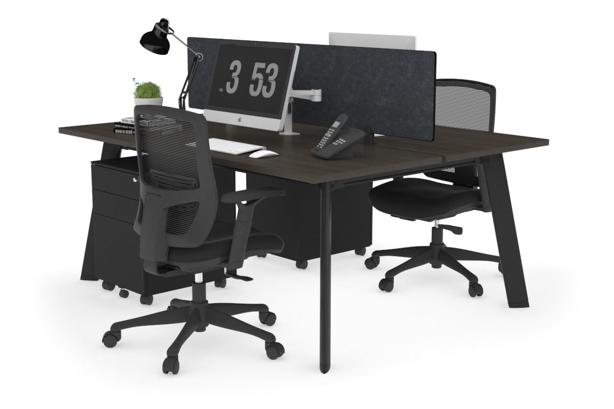 2-Person Workstation with Black Frame - 1200L x 700W Office Desk for Collaborative Workspaces | Perfect for Home Office, Coworking Spaces & Team Projects