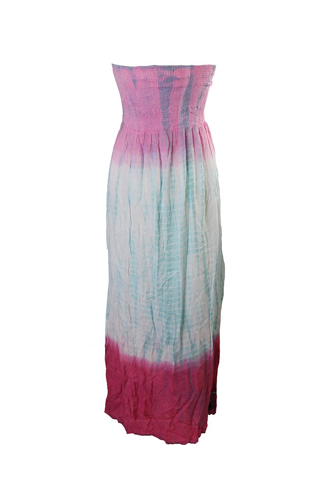 Women's Tie-Dye Maxi Dress Cover Up - Pink Boho Beach Dress for Summer Vacation, Pool Party & Music Festival (X-Large)