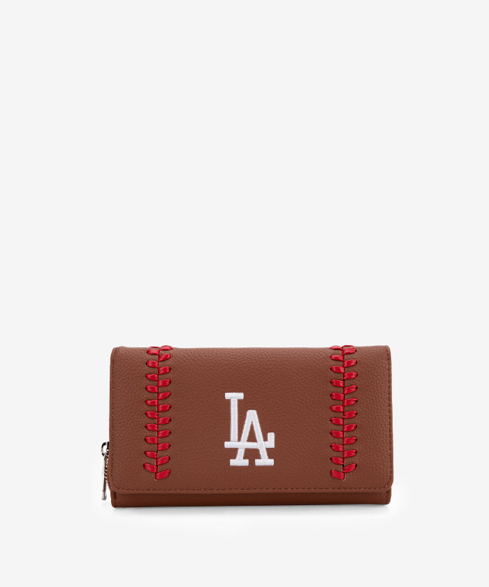 Authentic MLB Los Angeles Dodgers Genuine Leather Wallet for Men - Premium Bifold Credit Card Holder - Perfect for Baseball Fans & Game Day Accessories