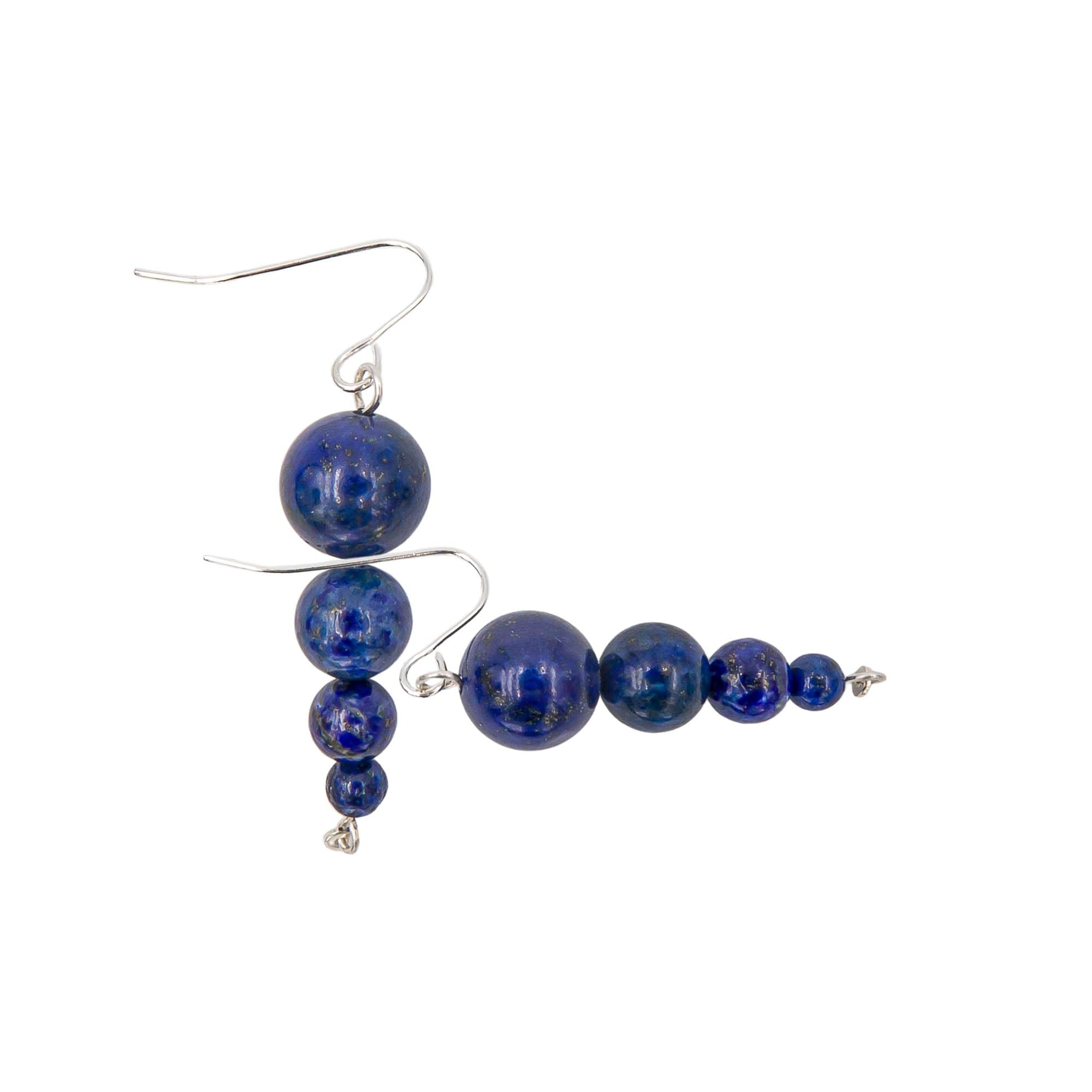 Lapis Lazuli Sterling Silver Pendulum Earrings - Handmade December Birthstone Jewelry - Natural Blue Stone Dangle Earrings for Women - Elegant Bridal & Wedding Jewelry - Perfect Gift for Bridesmaids & Bridal Showers - Ideal for Weddings, Parties & Special Occasions