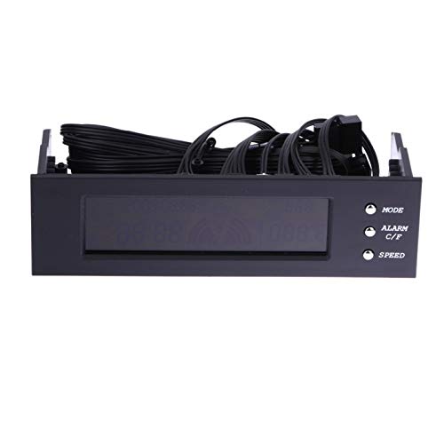 New Fan Speed Controller with LCD Panel - 525 Bay Front, 3 Fan Speed Settings, CPU Temperature Sensor for PC Cooling - Perfect for Gaming Rigs & Workstations