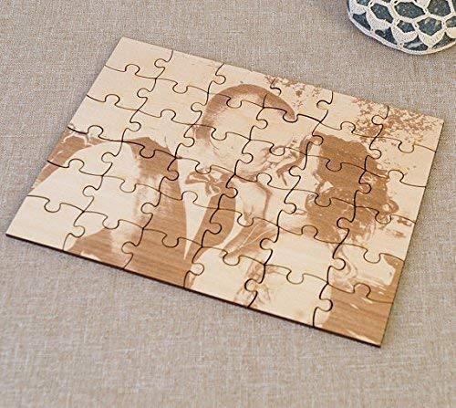 Personalized Wooden Picture Puzzle - Custom Laser Engraved with Your Photo - Unique 5th Wedding Anniversary Gift Idea for Couples - Perfect for Home Decor, Romantic Gifts & Memory Keepsakes